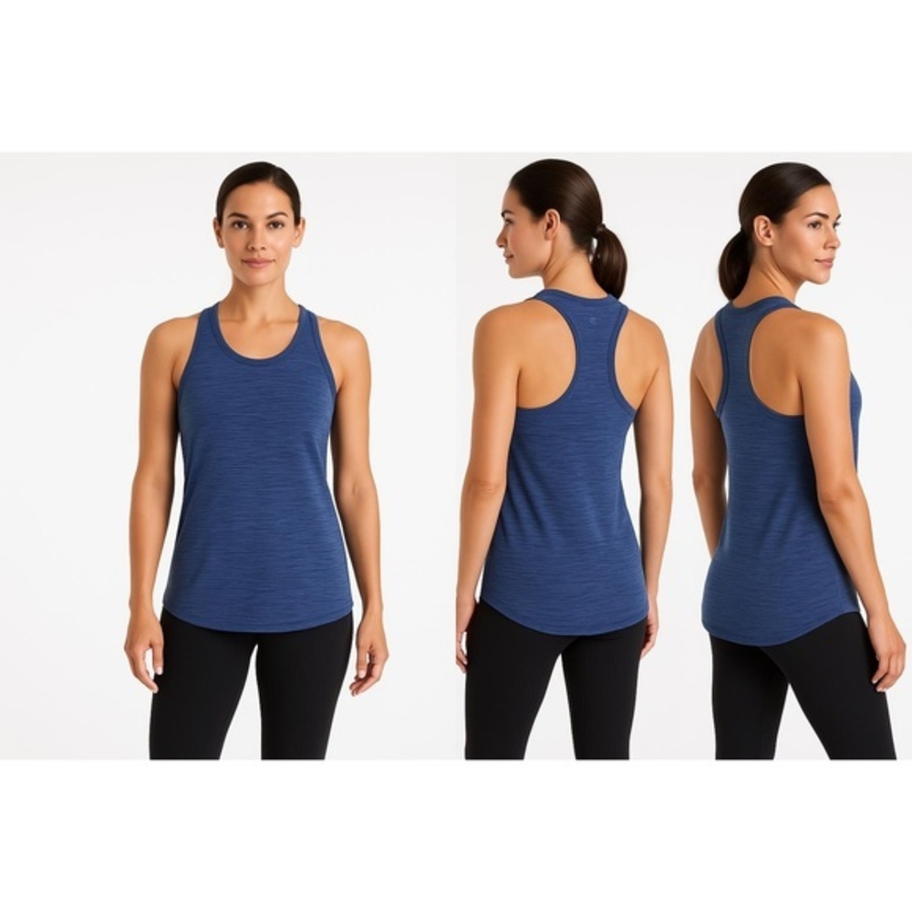 Athleta Tank Top Womens Size XS Blue Racerback Sleeveless Logo Sporty Activewear
